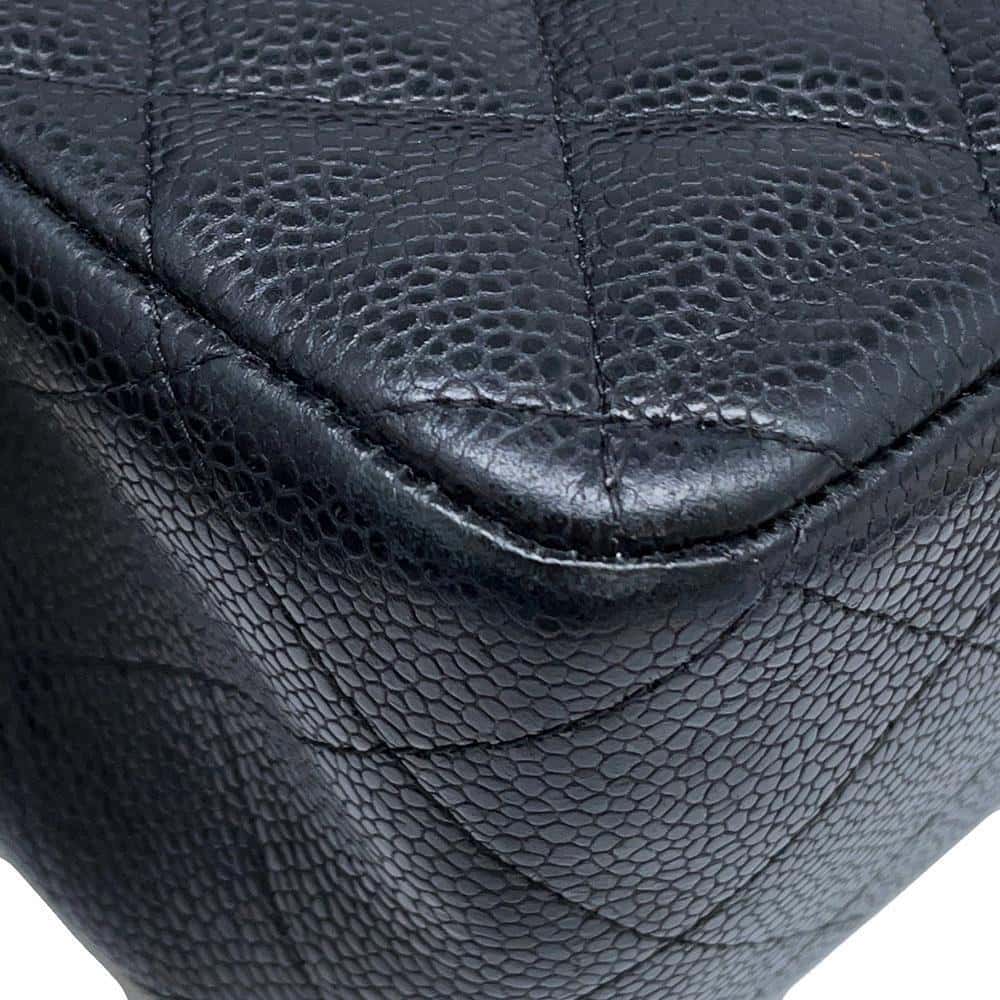 CHANEL Matelasse Double Flap ChainShoulder BlackA58600 Caviar Leather Size 30
