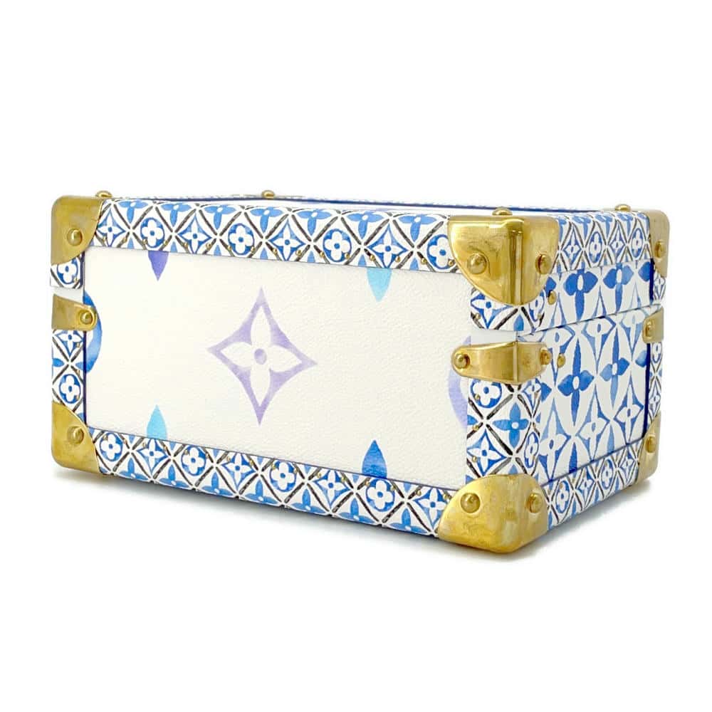 LOUIS VUITTON Coffret Tresor White/Blue M10250 Monogram Visor Pool Size 24
