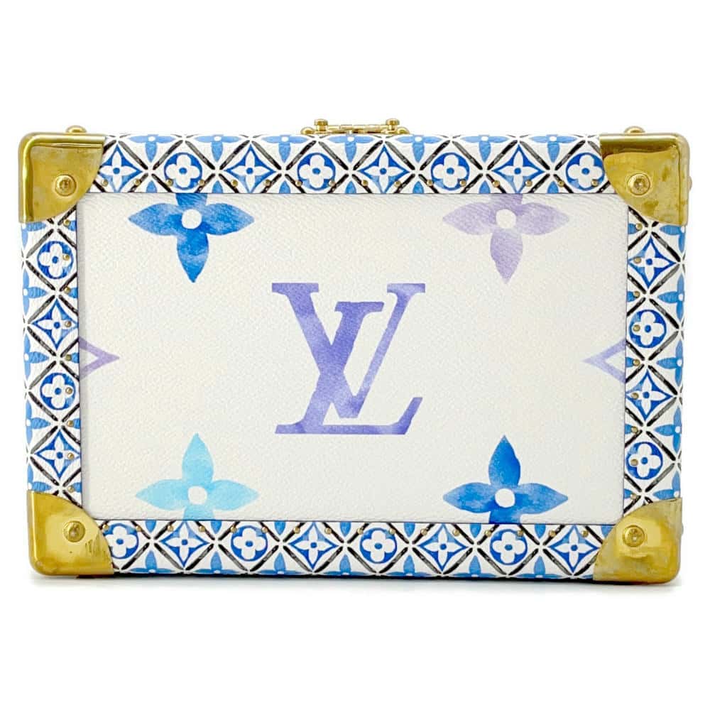 LOUIS VUITTON Coffret Tresor White/Blue M10250 Monogram Visor Pool Size 24