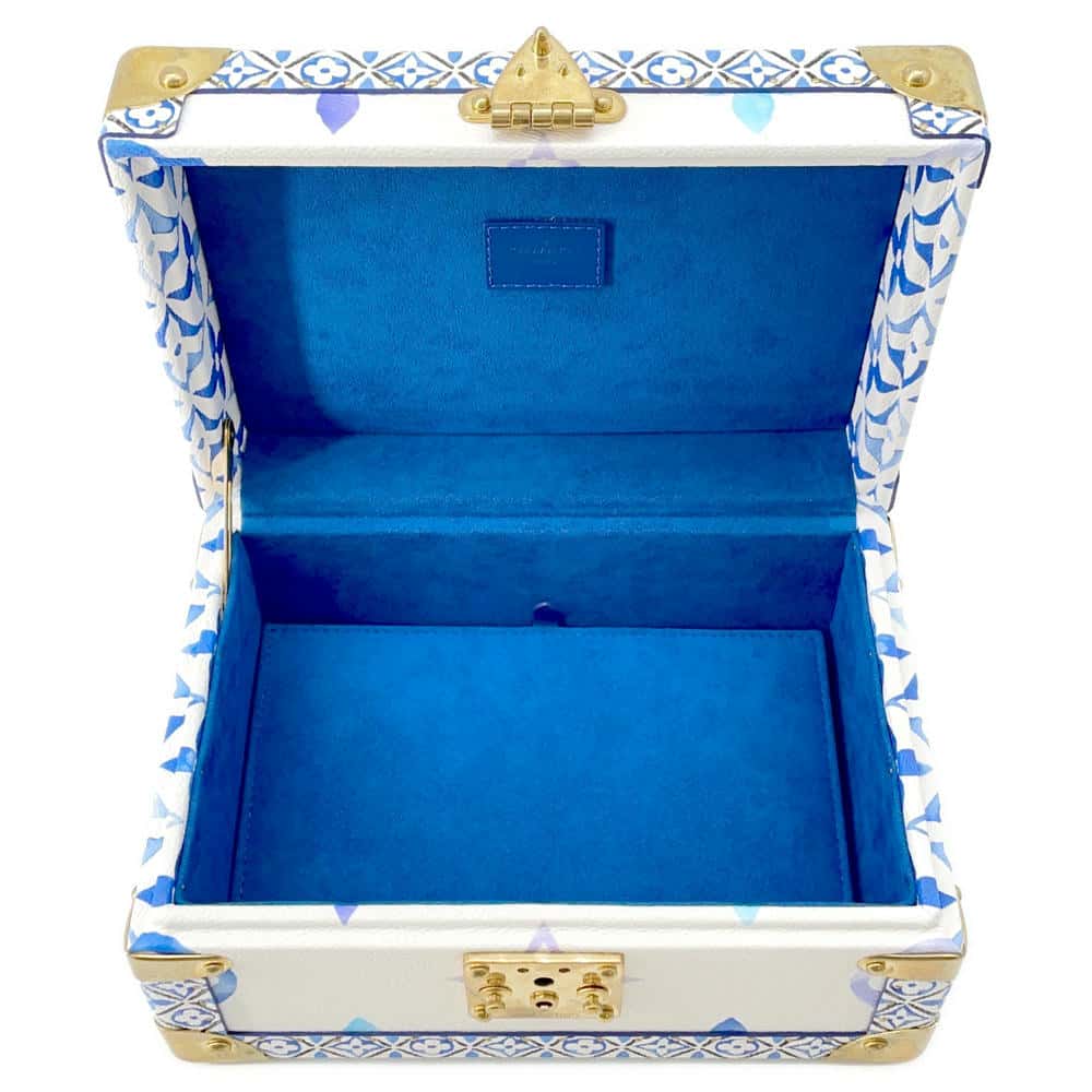 LOUIS VUITTON Coffret Tresor White/Blue M10250 Monogram Visor Pool Size 24