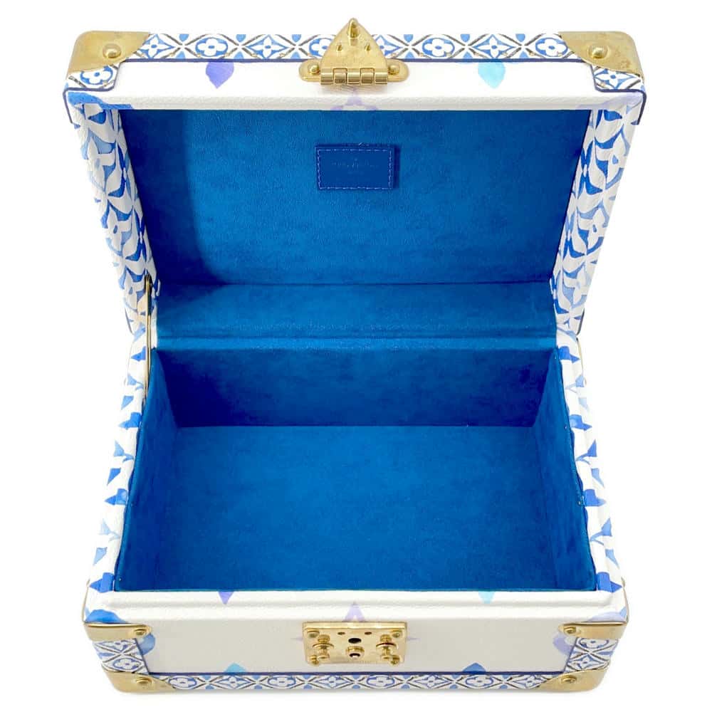 LOUIS VUITTON Coffret Tresor White/Blue M10250 Monogram Visor Pool Size 24