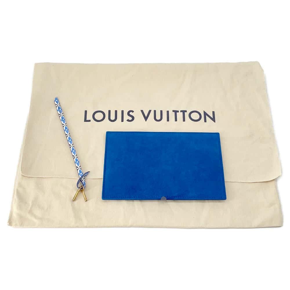 LOUIS VUITTON Coffret Tresor White/Blue M10250 Monogram Visor Pool Size 24