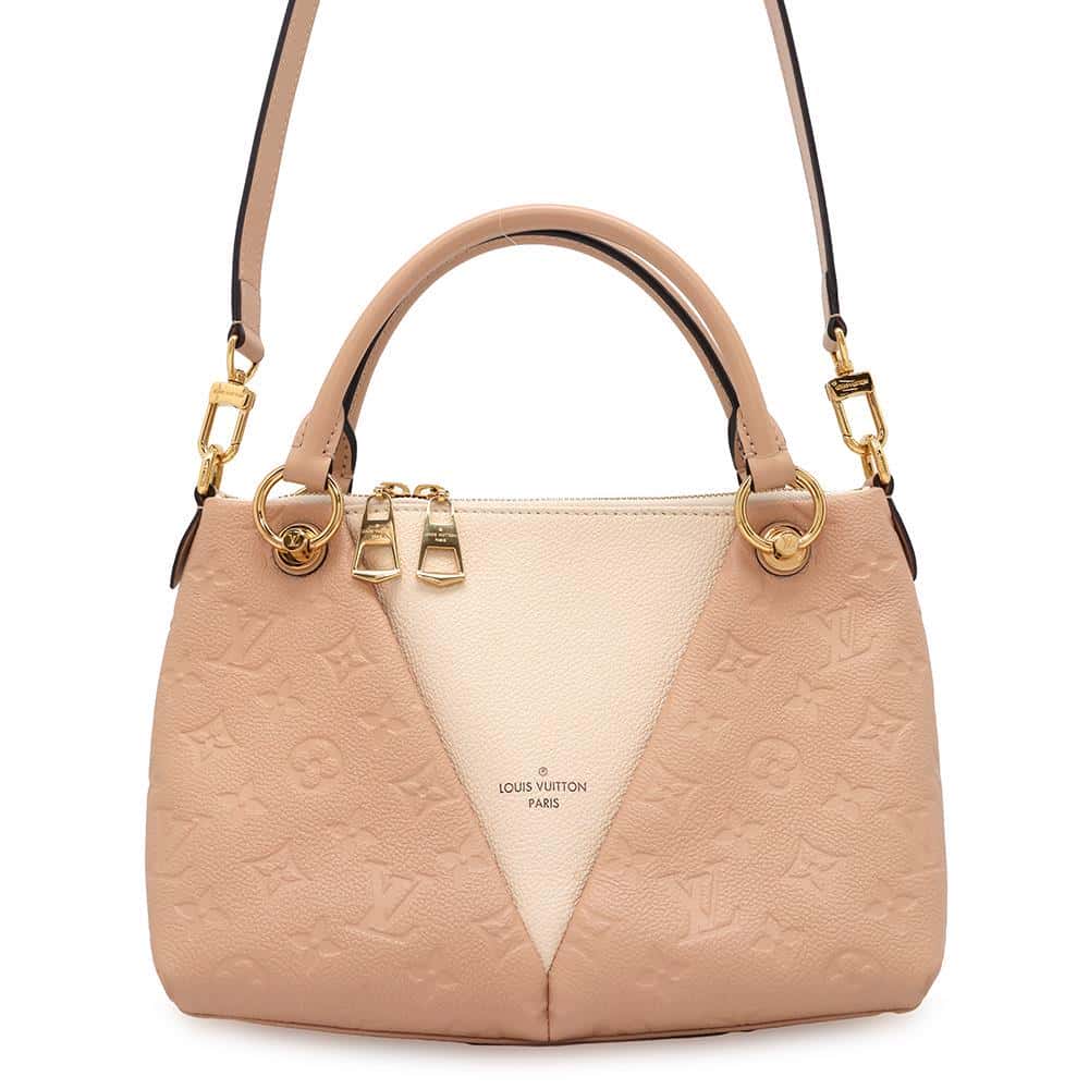 LOUIS VUITTON V Tote BeigeRose/Cream M44455 Monogram Empreinte Leather Size BB
