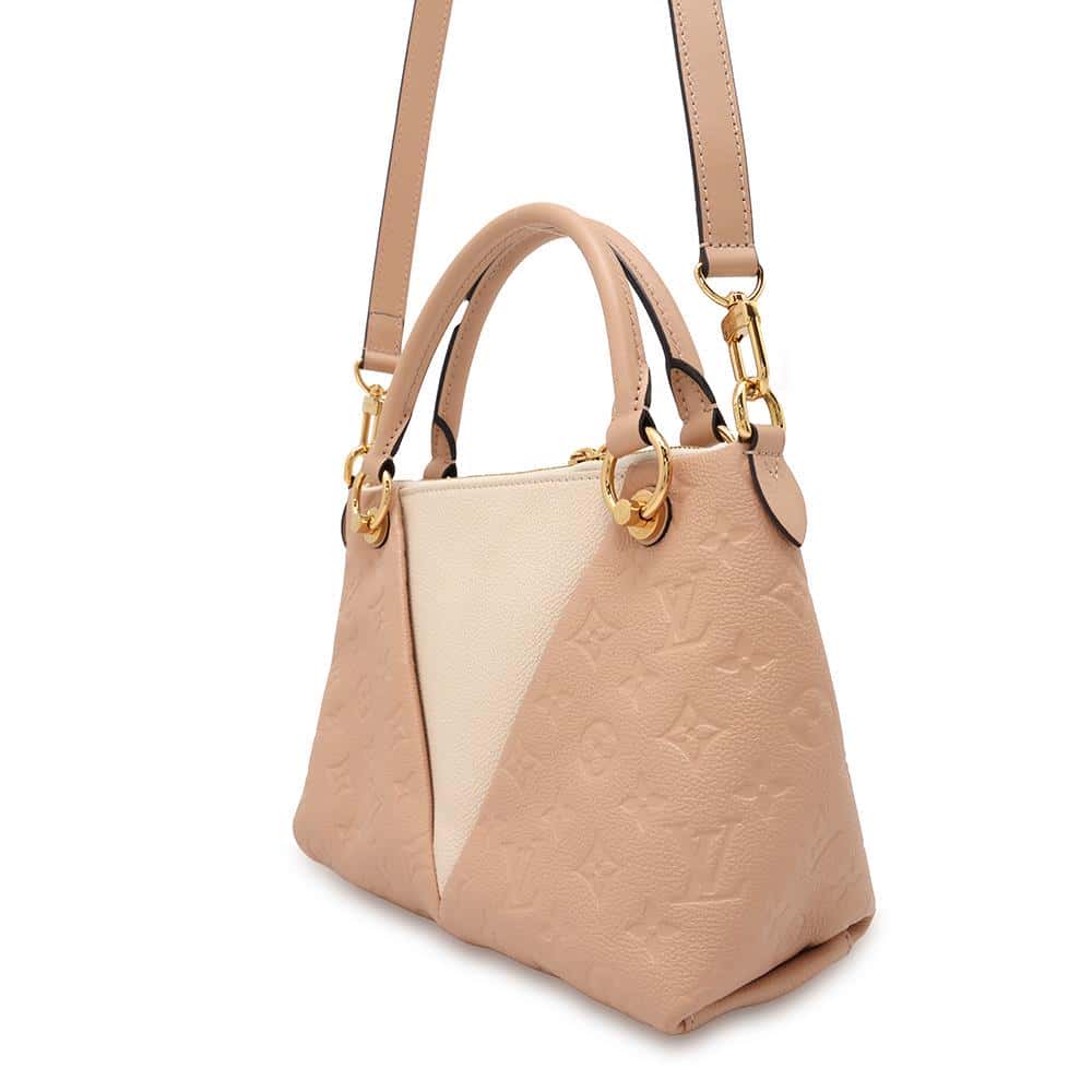 LOUIS VUITTON V Tote BeigeRose/Cream M44455 Monogram Empreinte Leather Size BB