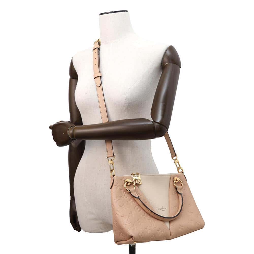 LOUIS VUITTON V Tote BeigeRose/Cream M44455 Monogram Empreinte Leather Size BB