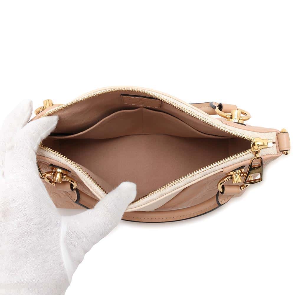 LOUIS VUITTON V Tote BeigeRose/Cream M44455 Monogram Empreinte Leather Size BB