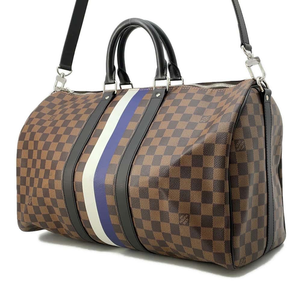 LOUIS VUITTON Keepall Bandouliere Brown N42700 Damier Ebene Canvas The Chapman Brothers Size 45