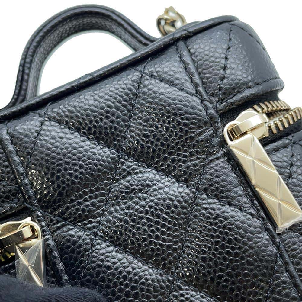 CHANEL Matelasse Small vanity case BlackAP2503 Caviar Leather