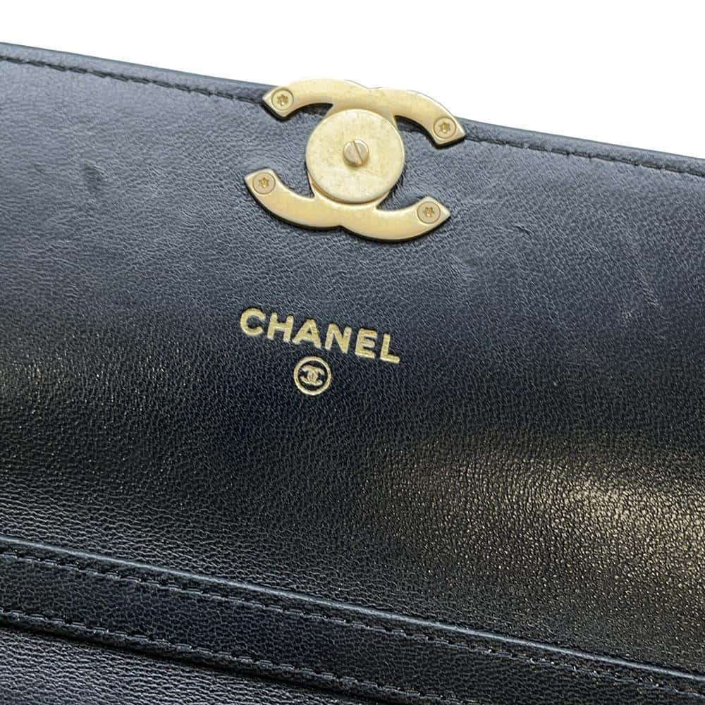 CHANEL Matelasse Chain wallet BlackAP3199 Lambskin