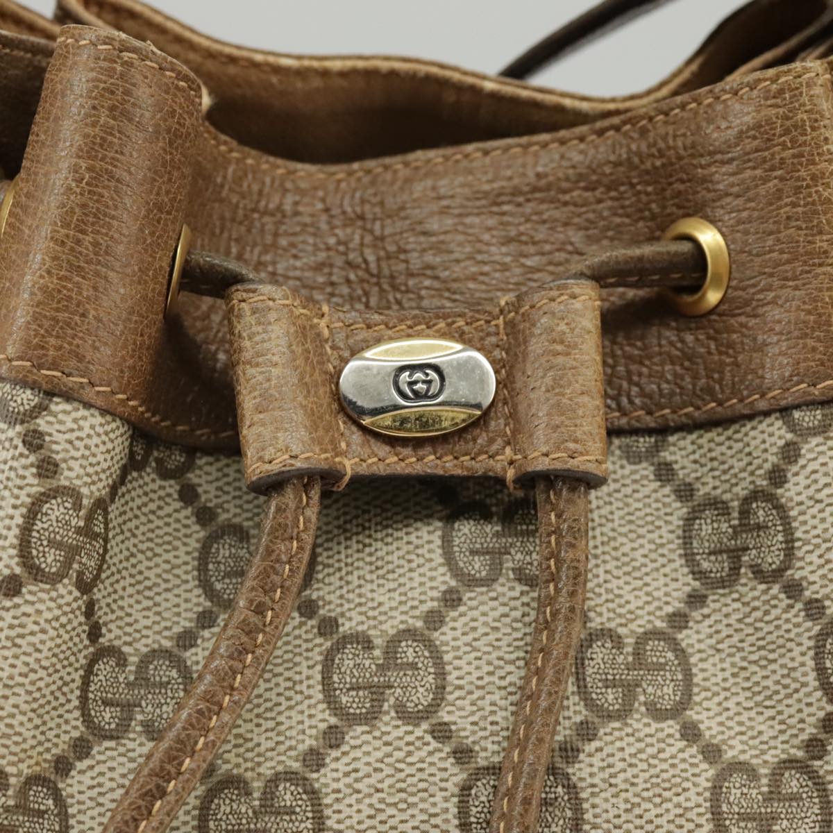 GUCCI GG Supreme Web Sherry Line Shoulder Bag PVC Beige Red 14 02 034 99654
