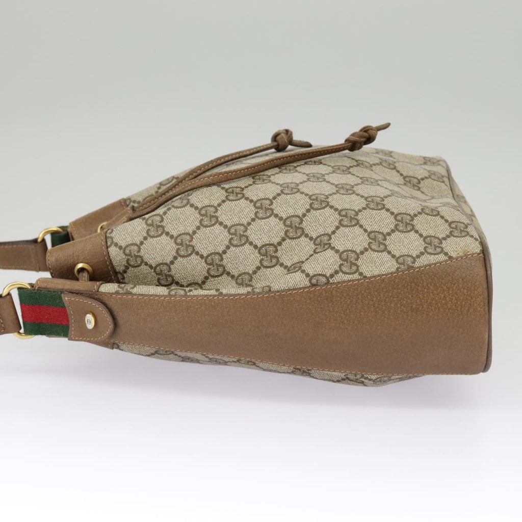 GUCCI GG Supreme Web Sherry Line Shoulder Bag PVC Beige Red 14 02 034 99654