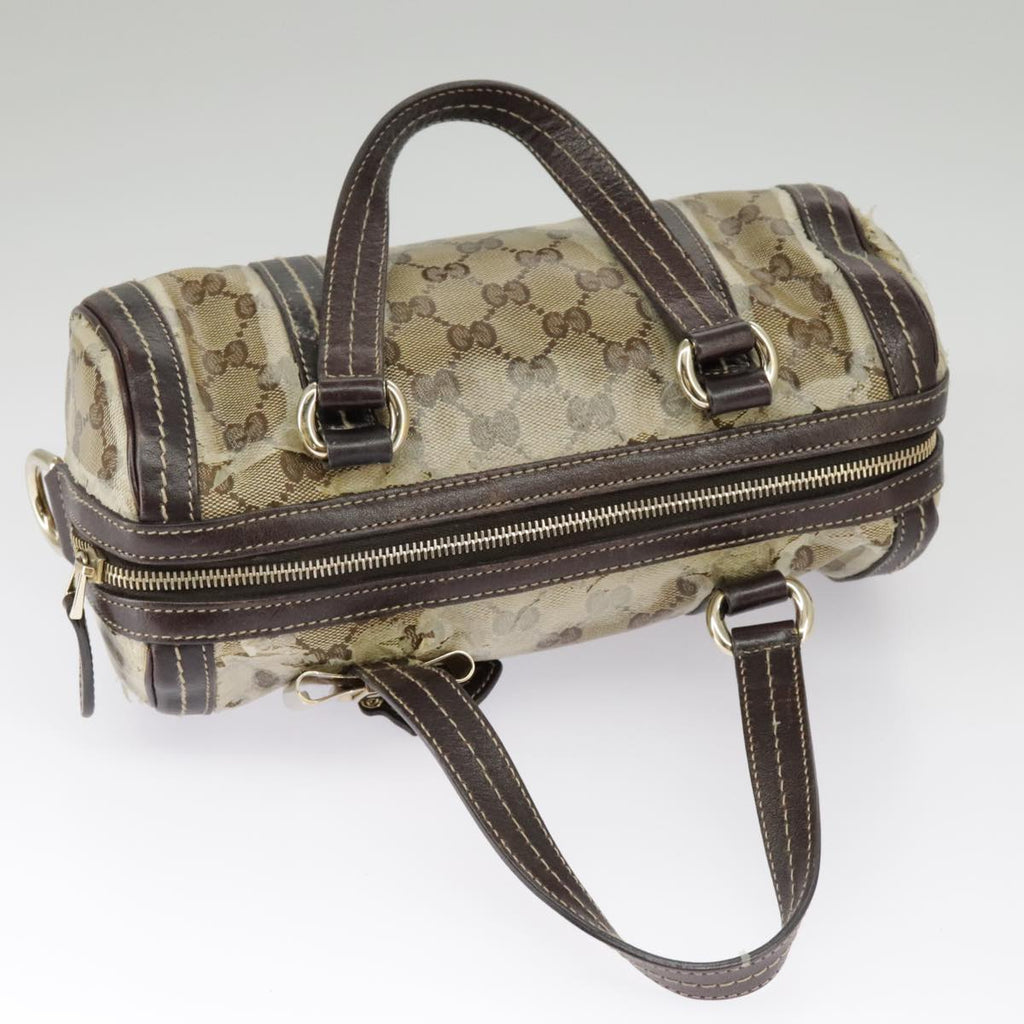 GUCCI GG Crystal Hand Bag Beige Gold 181485 99661