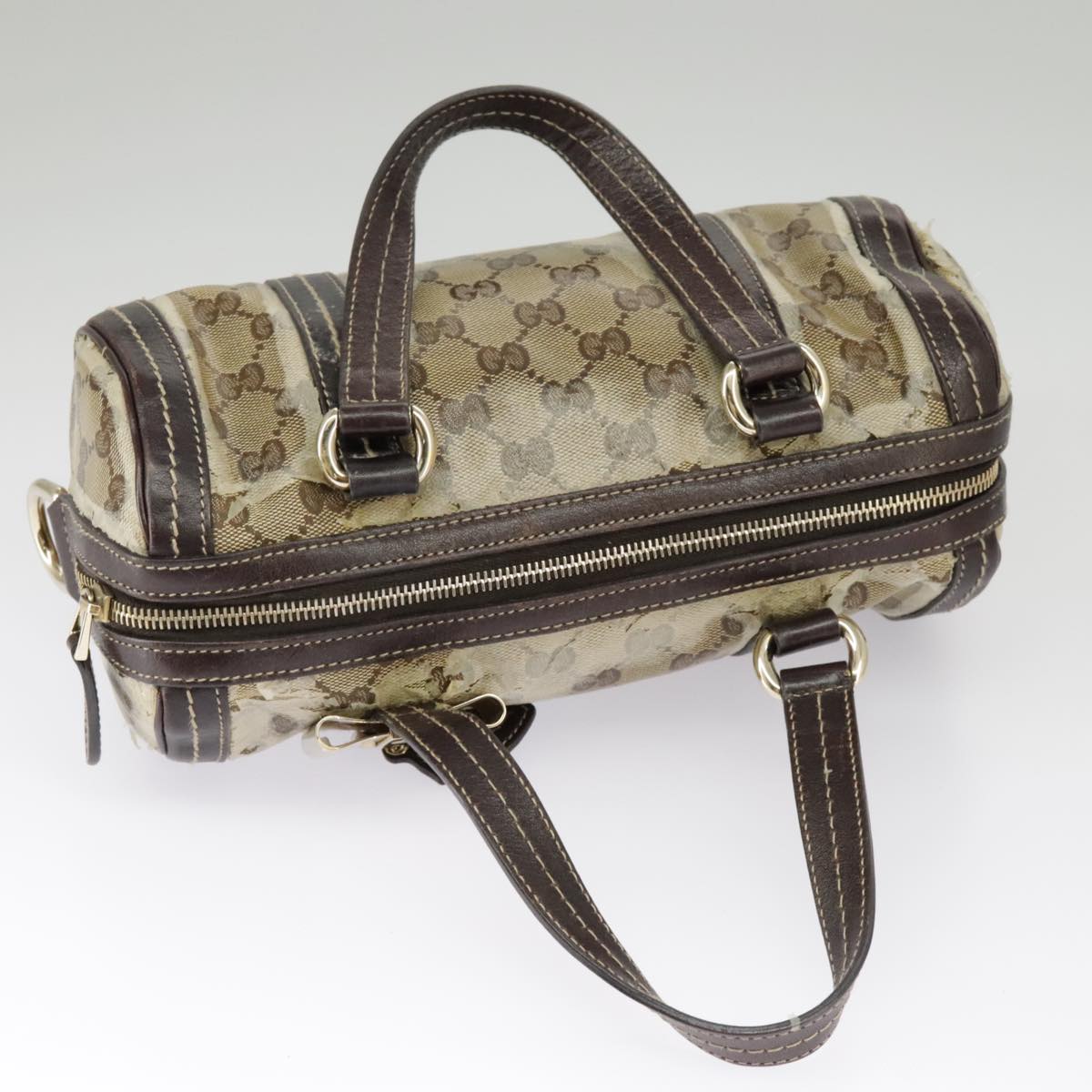 GUCCI GG Crystal Hand Bag Beige Gold 181485 99661