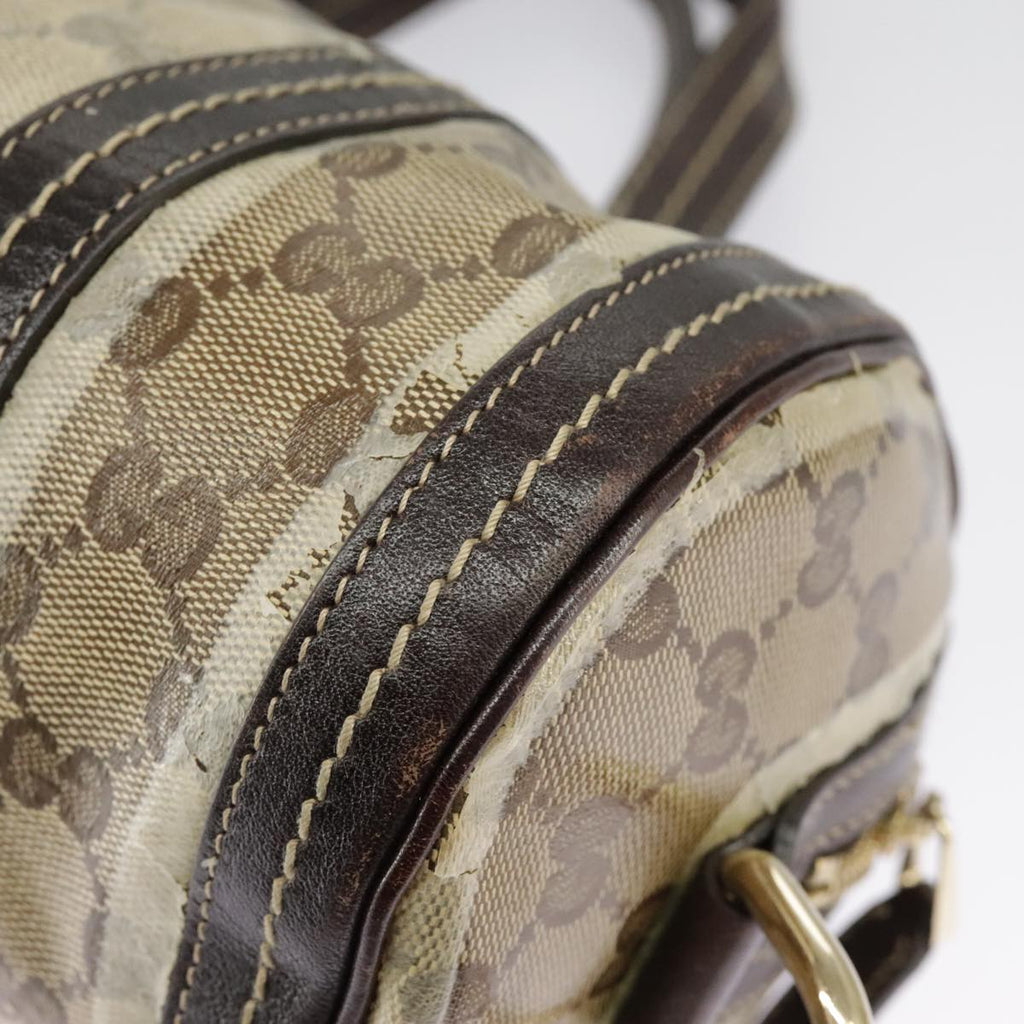 GUCCI GG Crystal Hand Bag Beige Gold 181485 99661