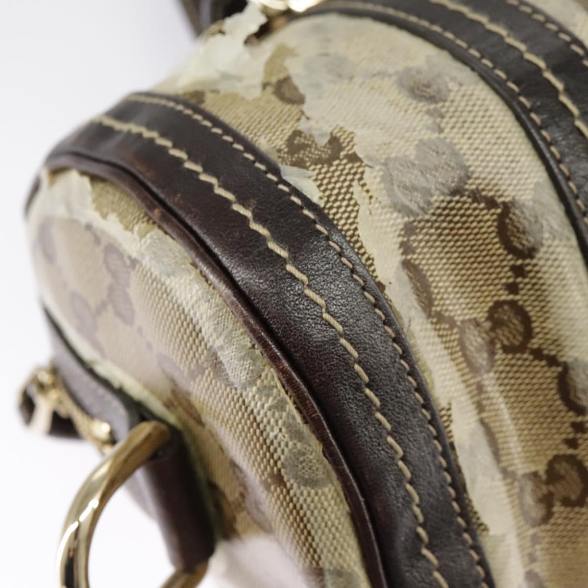 GUCCI GG Crystal Hand Bag Beige Gold 181485 99661