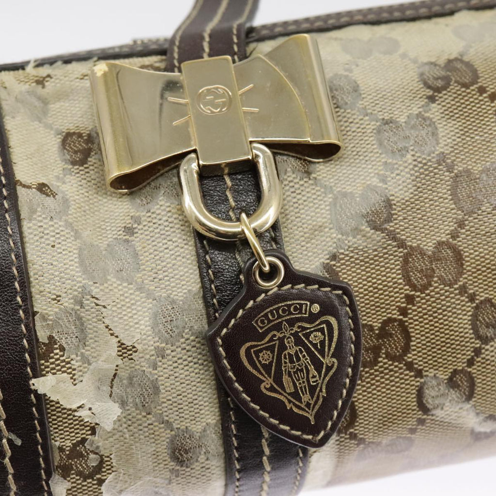 GUCCI GG Crystal Hand Bag Beige Gold 181485 99661