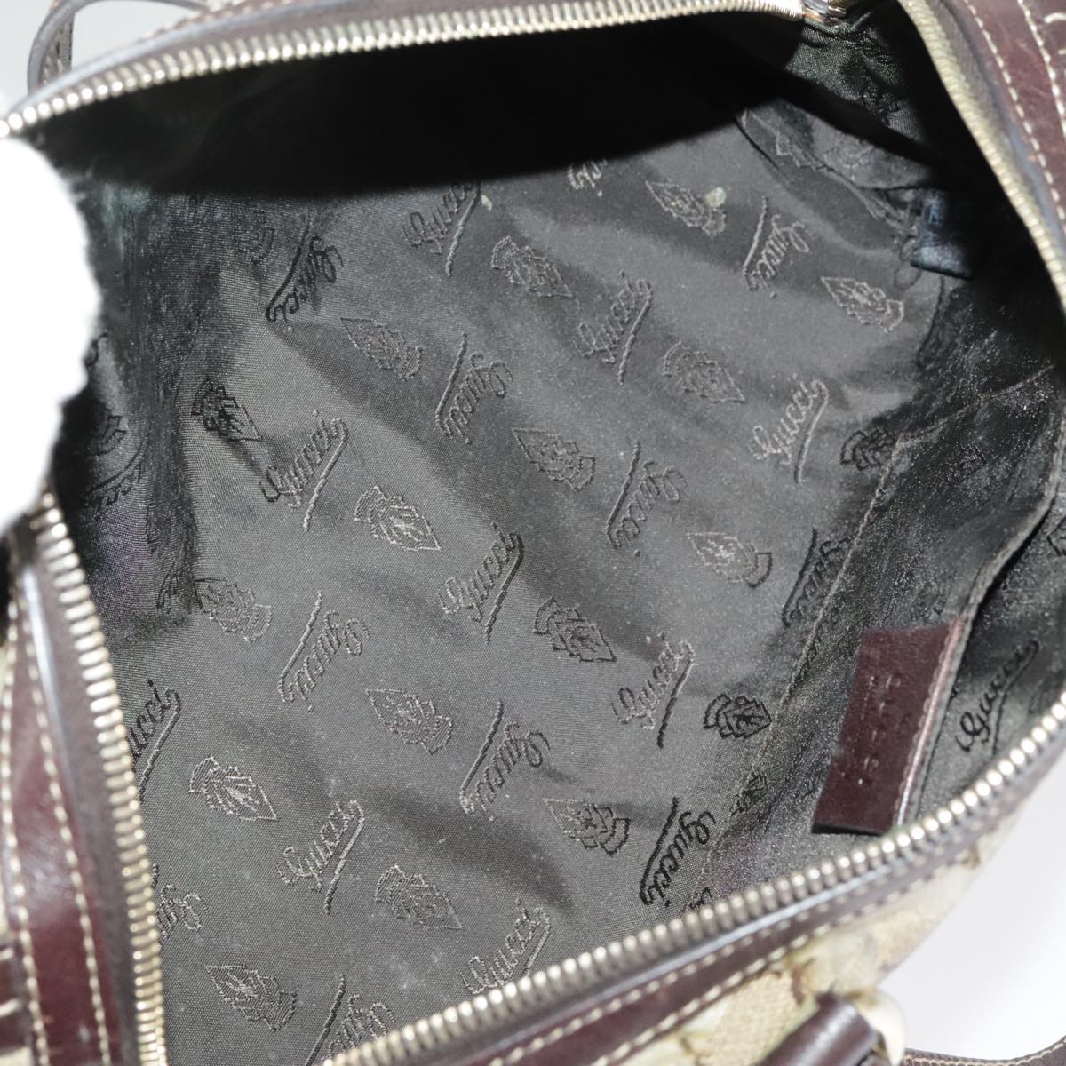 GUCCI GG Crystal Hand Bag Beige Gold 181485 99661