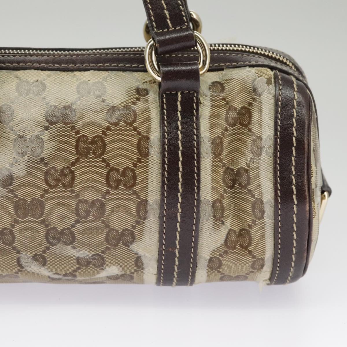 GUCCI GG Crystal Hand Bag Beige Gold 181485 99661