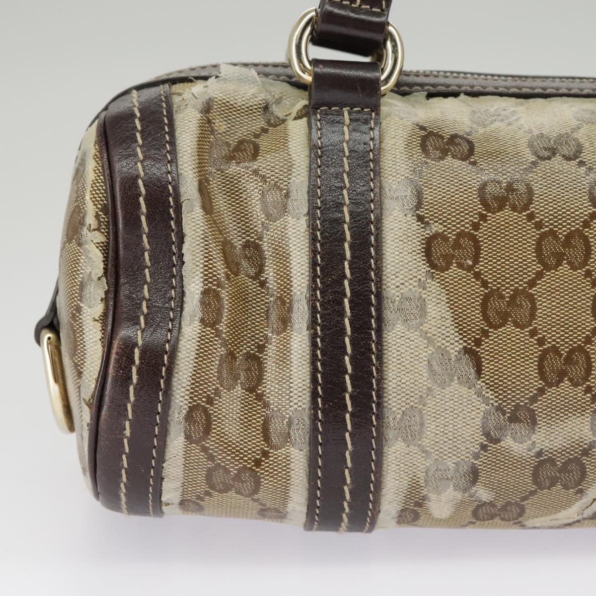 GUCCI GG Crystal Hand Bag Beige Gold 181485 99661