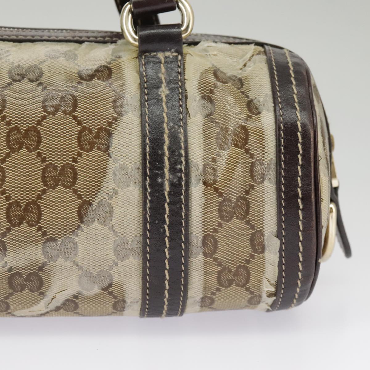 GUCCI GG Crystal Hand Bag Beige Gold 181485 99661