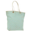 GUCCI GG Canvas Tote Bag Light Blue Gold 002 1098 99662