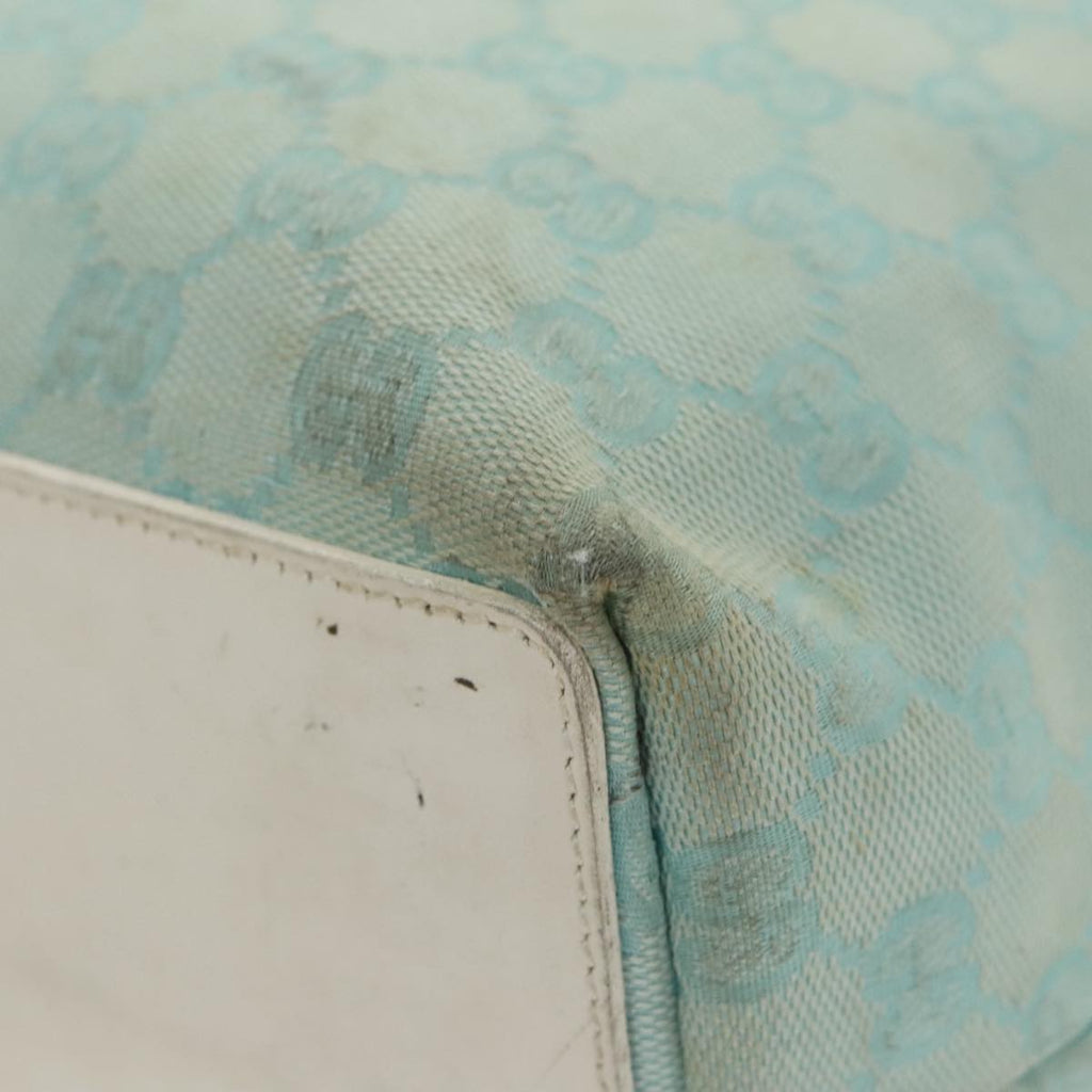 GUCCI GG Canvas Tote Bag Light Blue Gold 002 1098 99662