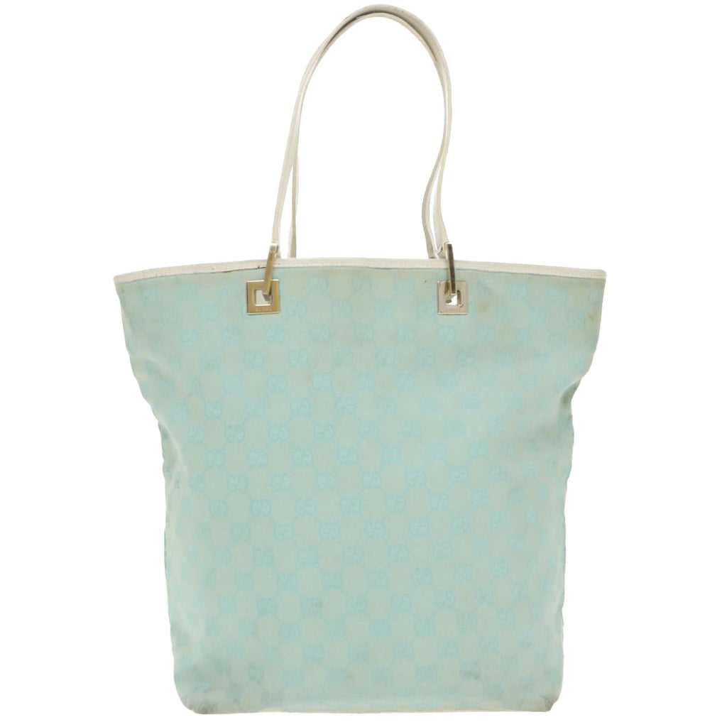 GUCCI GG Canvas Tote Bag Light Blue Gold 002 1098 99662