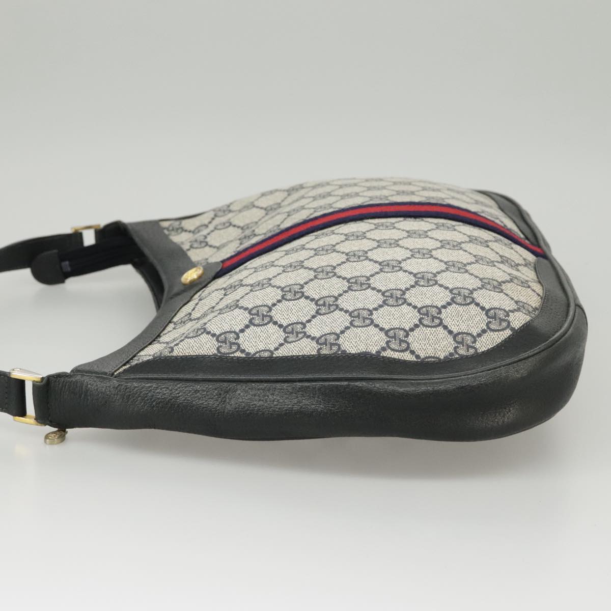 GUCCI GG Supreme Sherry Line Shoulder Bag PVC Navy Red 72 001 4467 99663