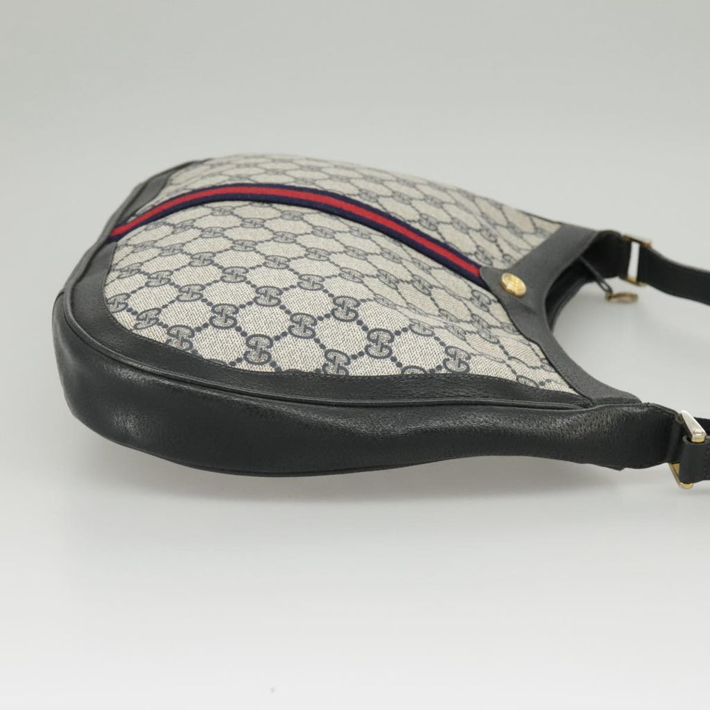 GUCCI GG Supreme Sherry Line Shoulder Bag PVC Navy Red 72 001 4467 99663
