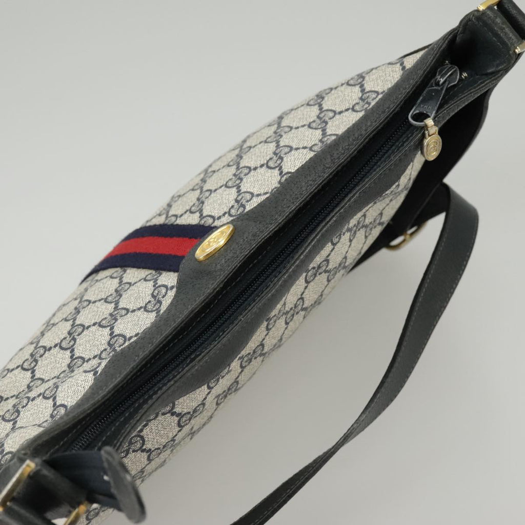 GUCCI GG Supreme Sherry Line Shoulder Bag PVC Navy Red 72 001 4467 99663