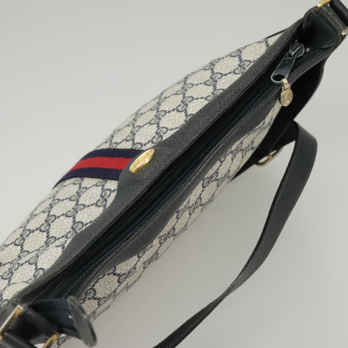 GUCCI GG Supreme Sherry Line Shoulder Bag PVC Navy Red 72 001 4467 99663