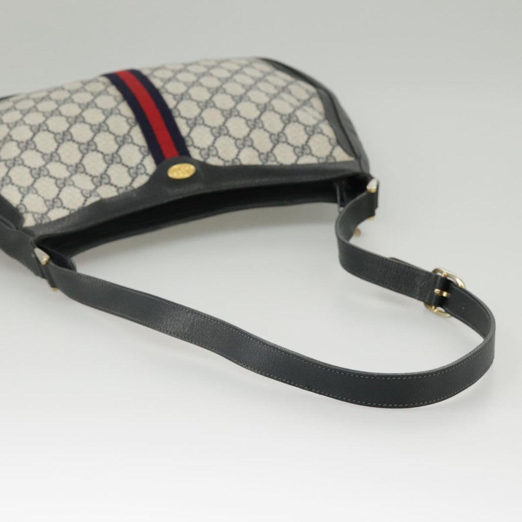 GUCCI GG Supreme Sherry Line Shoulder Bag PVC Navy Red 72 001 4467 99663