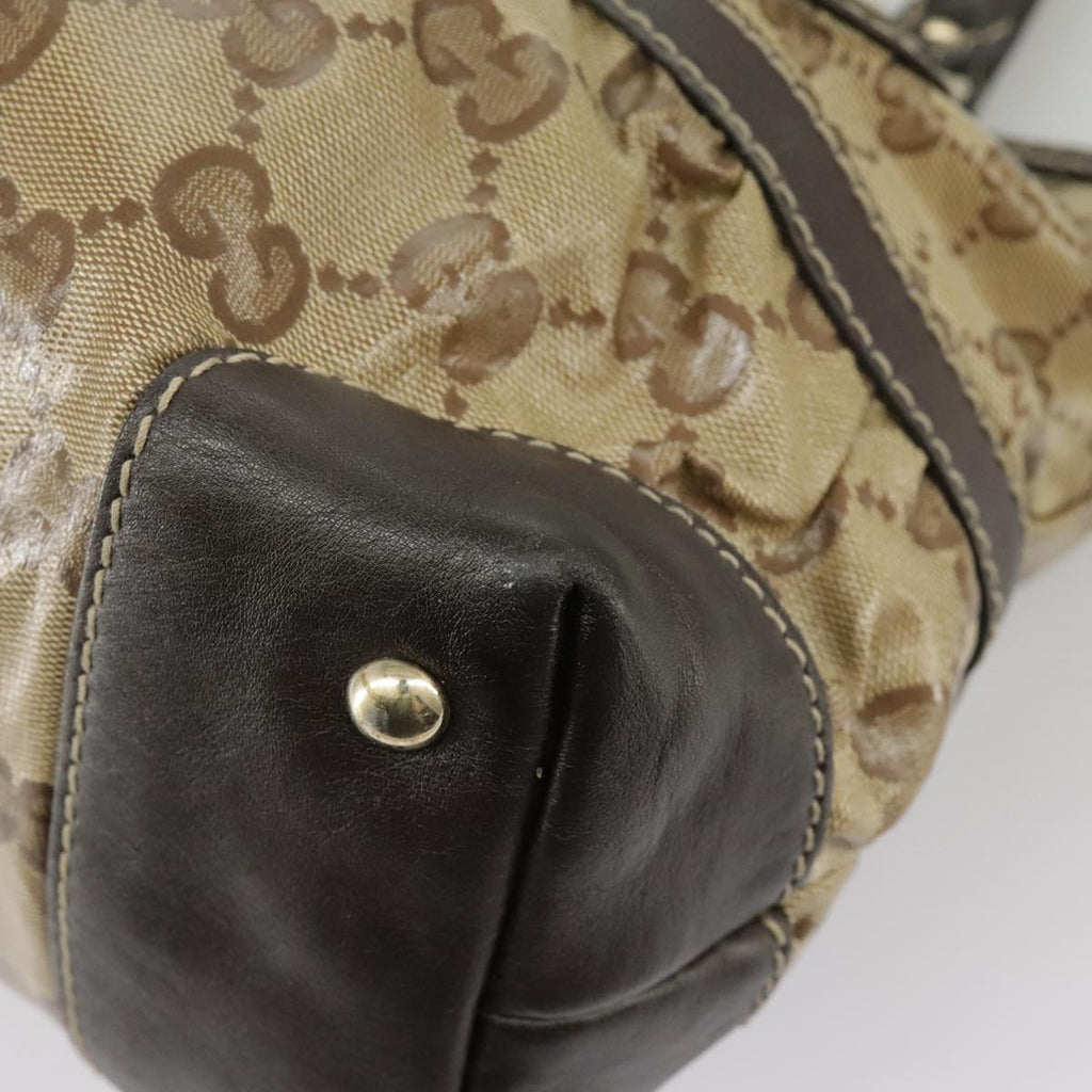 GUCCI GG Crystal Hand Bag Beige Gold 223964 99664