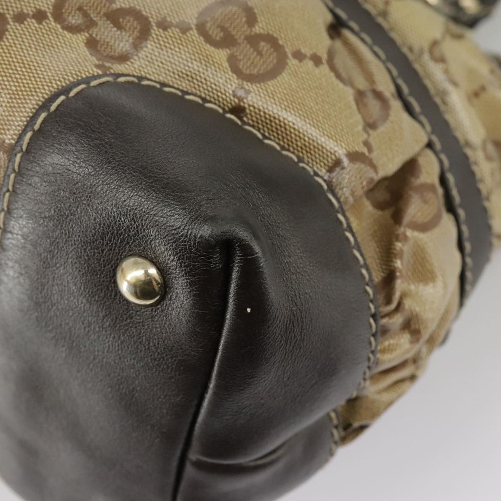 GUCCI GG Crystal Hand Bag Beige Gold 223964 99664