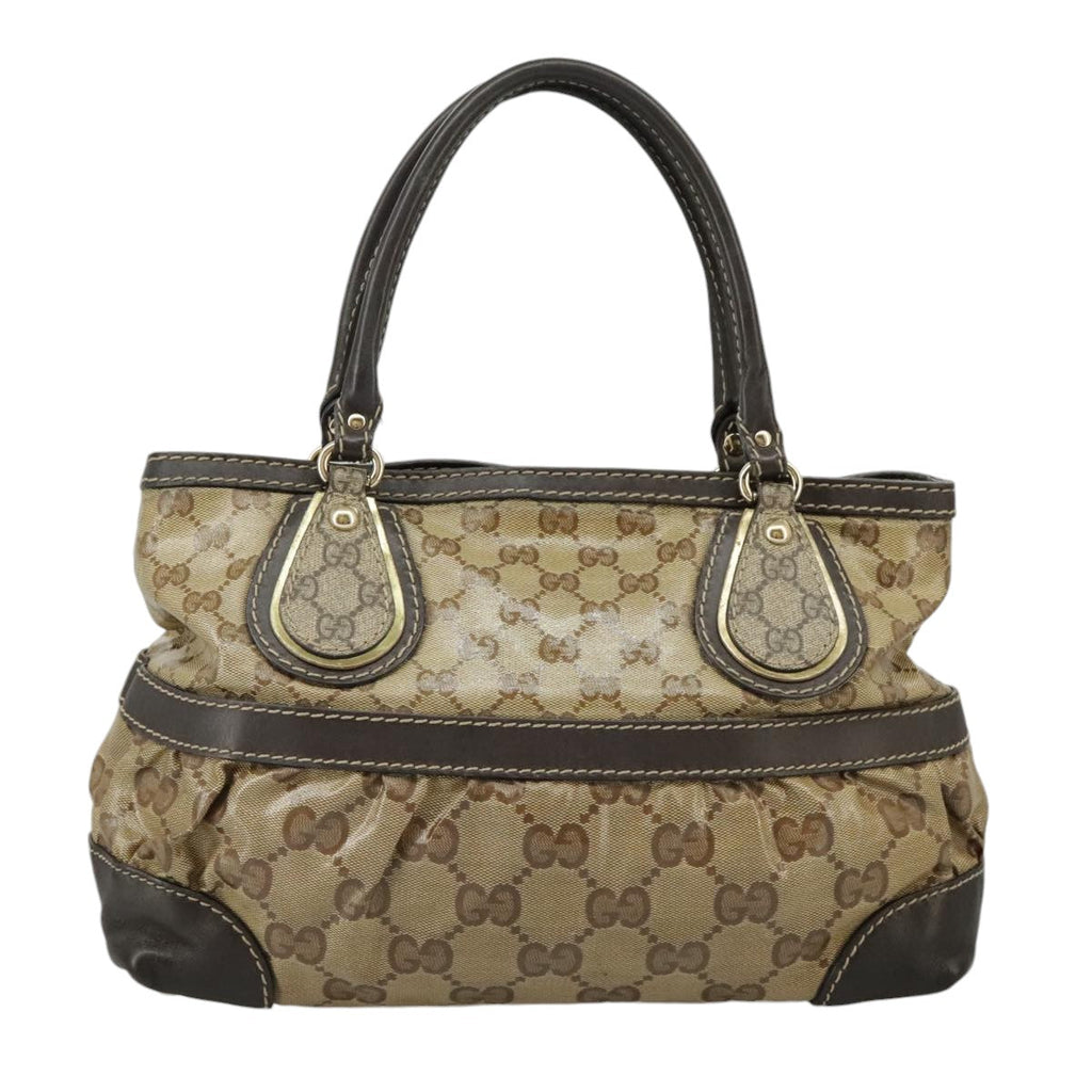 GUCCI GG Crystal Hand Bag Beige Gold 223964 99664