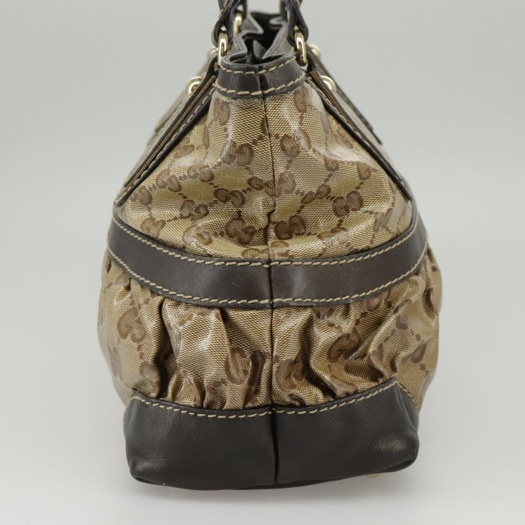 GUCCI GG Crystal Hand Bag Beige Gold 223964 99664