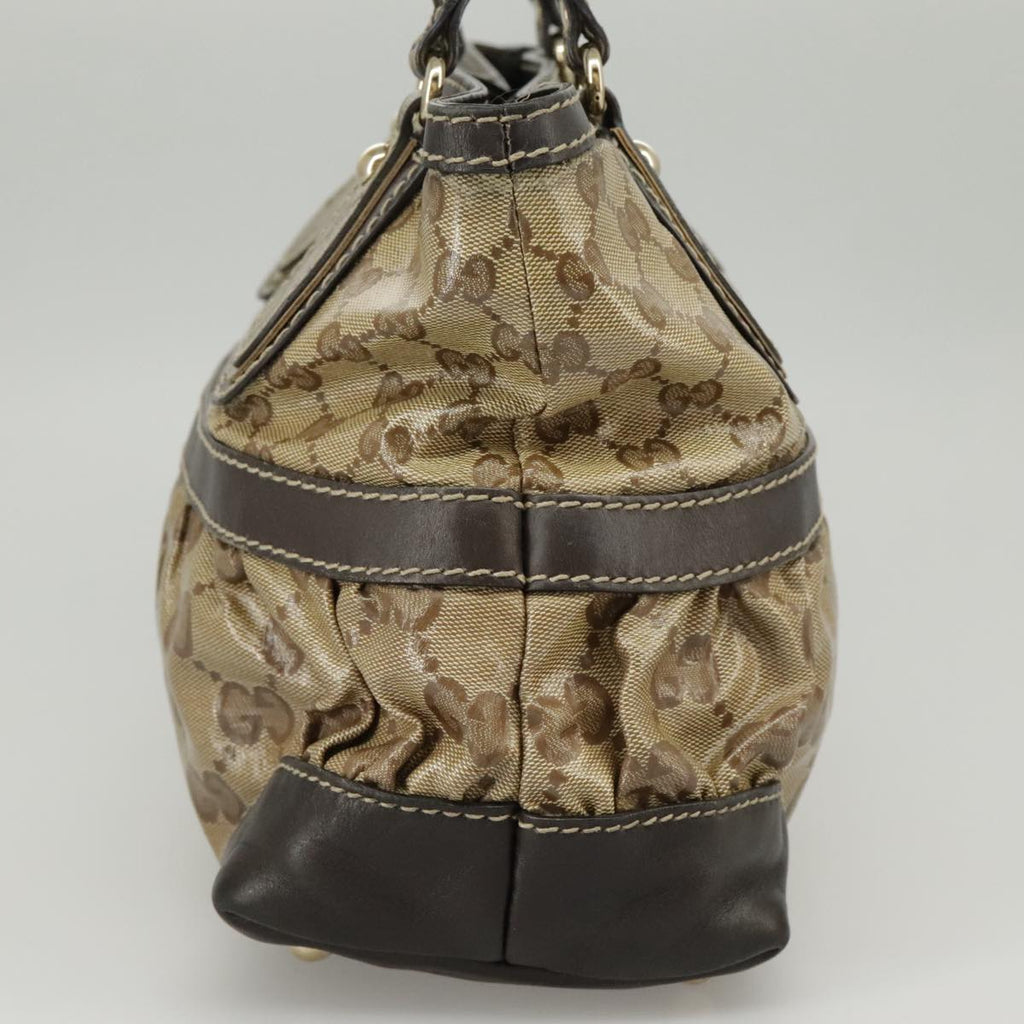 GUCCI GG Crystal Hand Bag Beige Gold 223964 99664