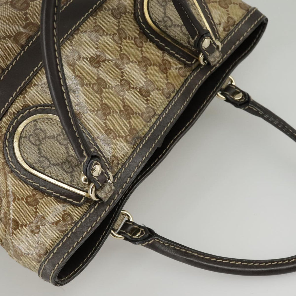 GUCCI GG Crystal Hand Bag Beige Gold 223964 99664
