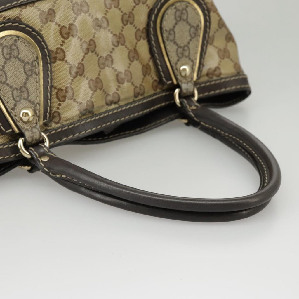 GUCCI GG Crystal Hand Bag Beige Gold 223964 99664