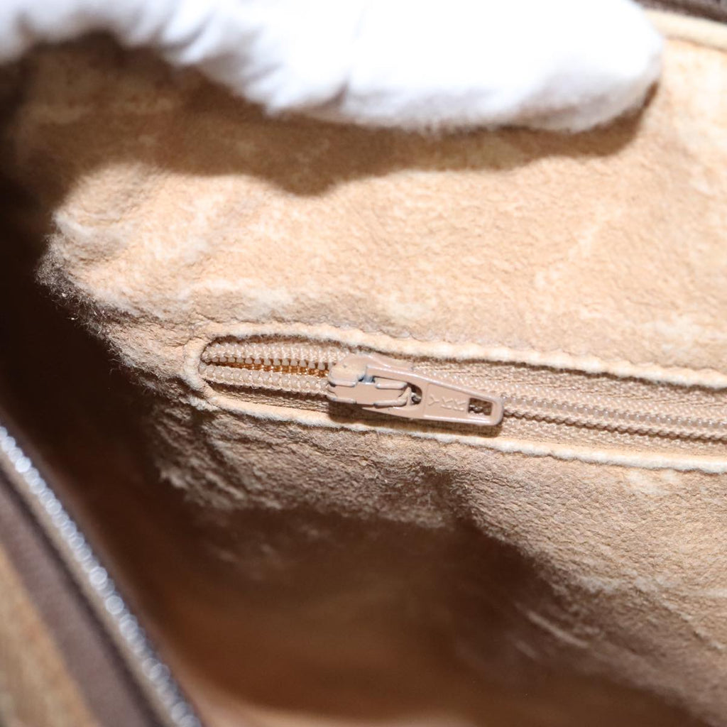 GUCCI Web Sherry Line GG Supreme Hand Bag PVC 2way Beige 39 02 041 99665
