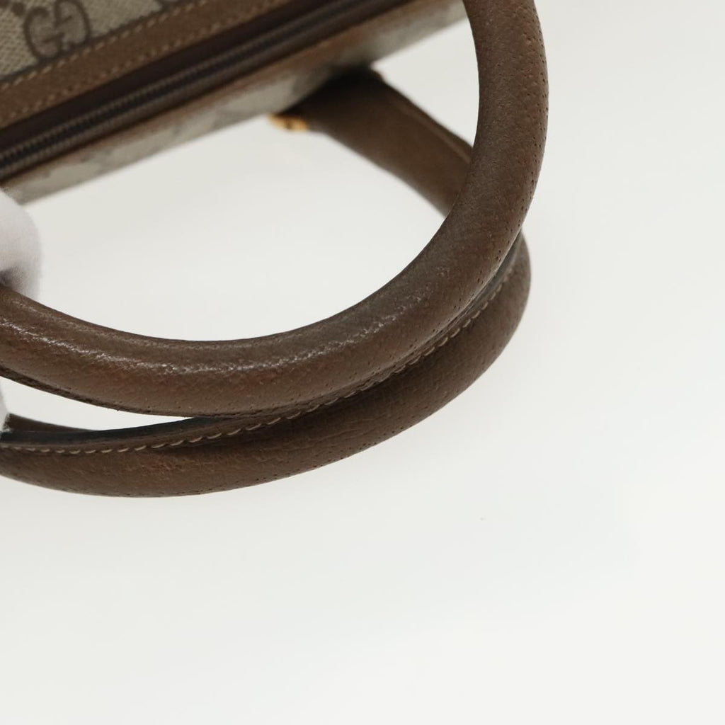 GUCCI Web Sherry Line GG Supreme Hand Bag PVC 2way Beige 39 02 041 99665