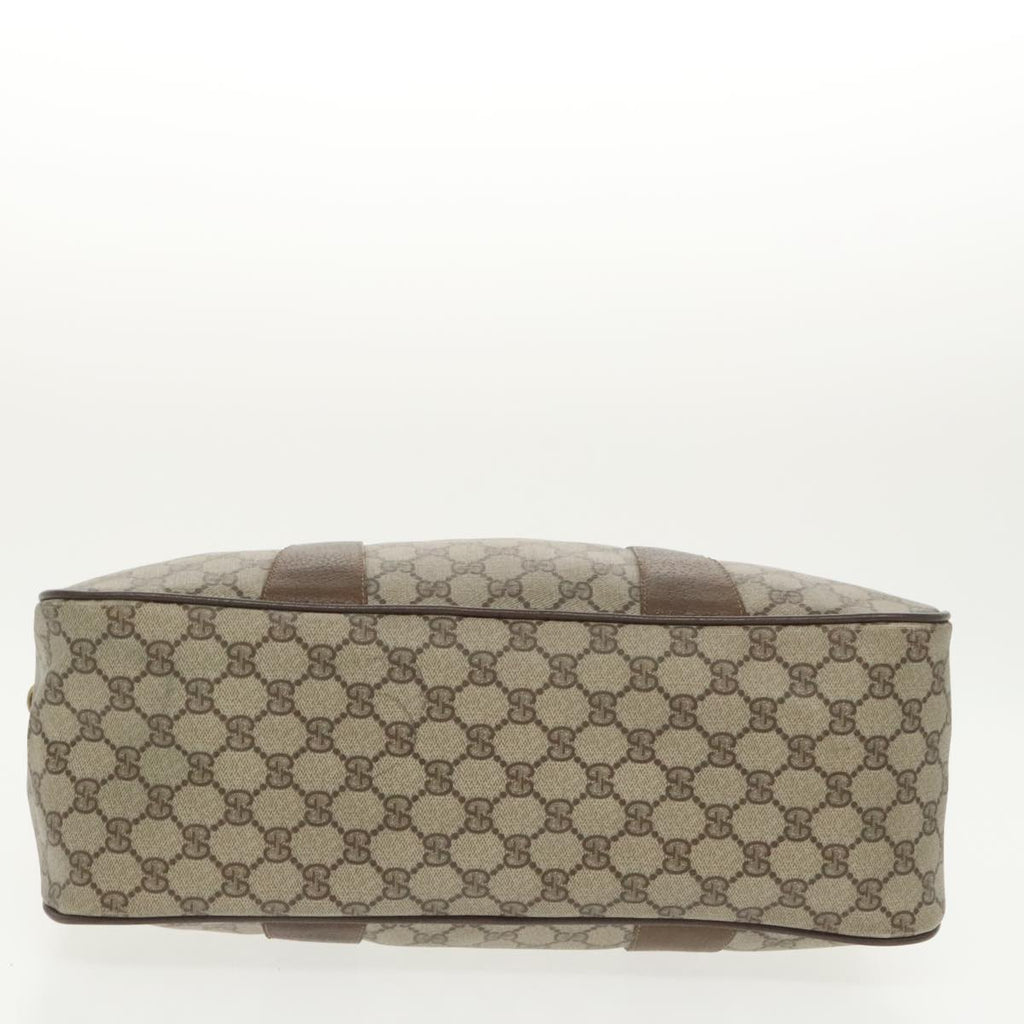 GUCCI Web Sherry Line GG Supreme Hand Bag PVC 2way Beige 39 02 041 99665