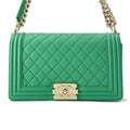 CHANEL Boy Chanel ChainShoulder Bag GreenA67086 Lambskin Size 25