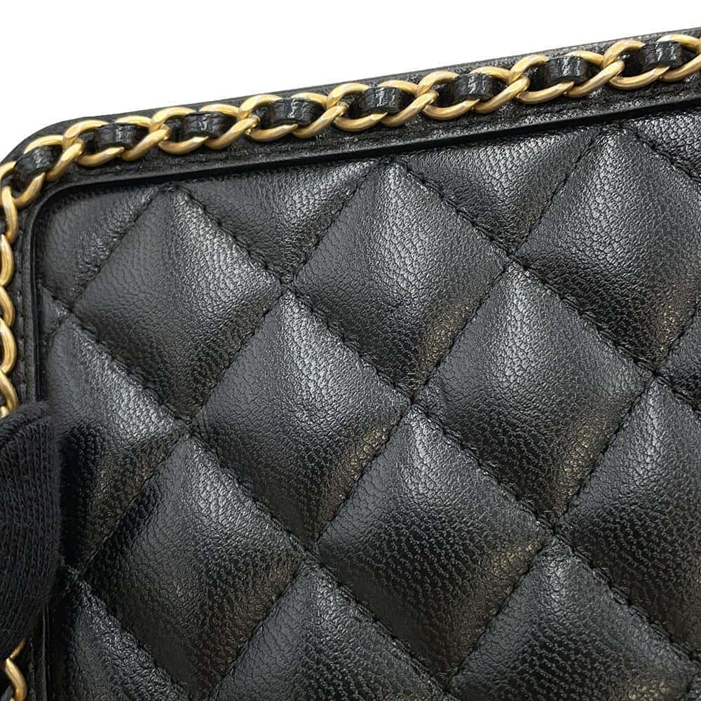 CHANEL CCFiligree Mini ChainShoulder BlackA84452 Lambskin