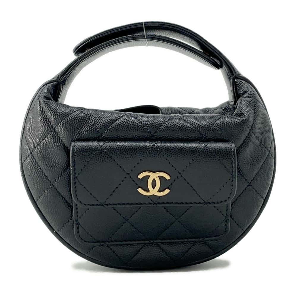 CHANEL Mini Handbag BlackAP3467 Caviar Leather