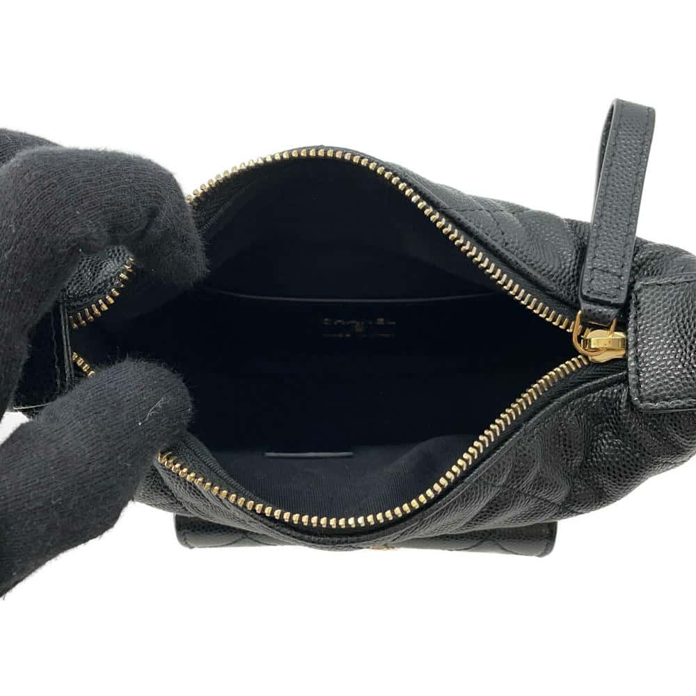 CHANEL Mini Handbag BlackAP3467 Caviar Leather