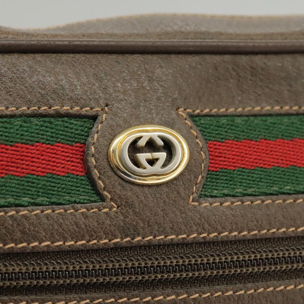 GUCCI GG Supreme Web Sherry Line Shoulder Bag PVC Beige 119 02 088 99670