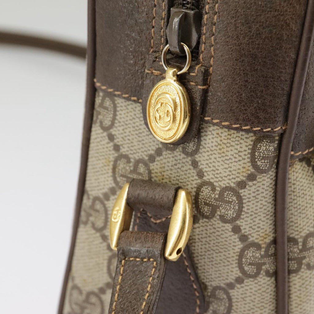 GUCCI GG Supreme Web Sherry Line Shoulder Bag PVC Beige 119 02 088 99670