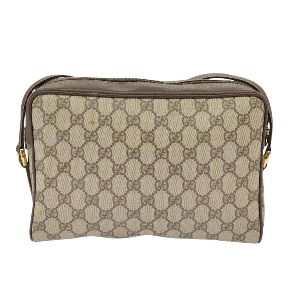 GUCCI GG Supreme Web Sherry Line Shoulder Bag PVC Beige 119 02 088 99670