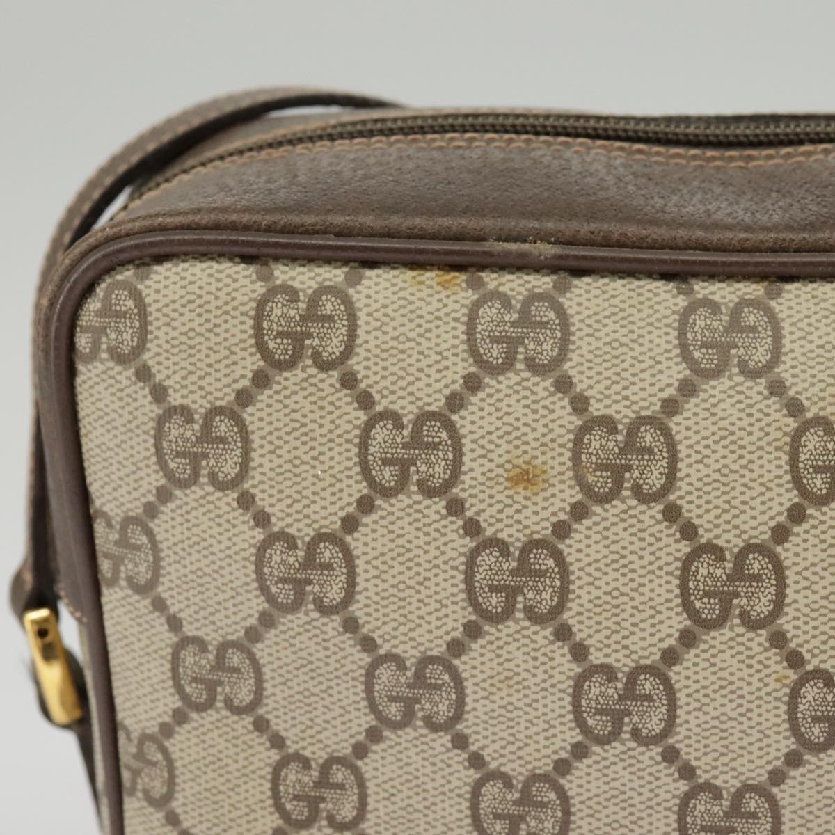 GUCCI GG Supreme Web Sherry Line Shoulder Bag PVC Beige 119 02 088 99670